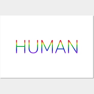 HUMAN LGBTQ rainbow Posters and Art